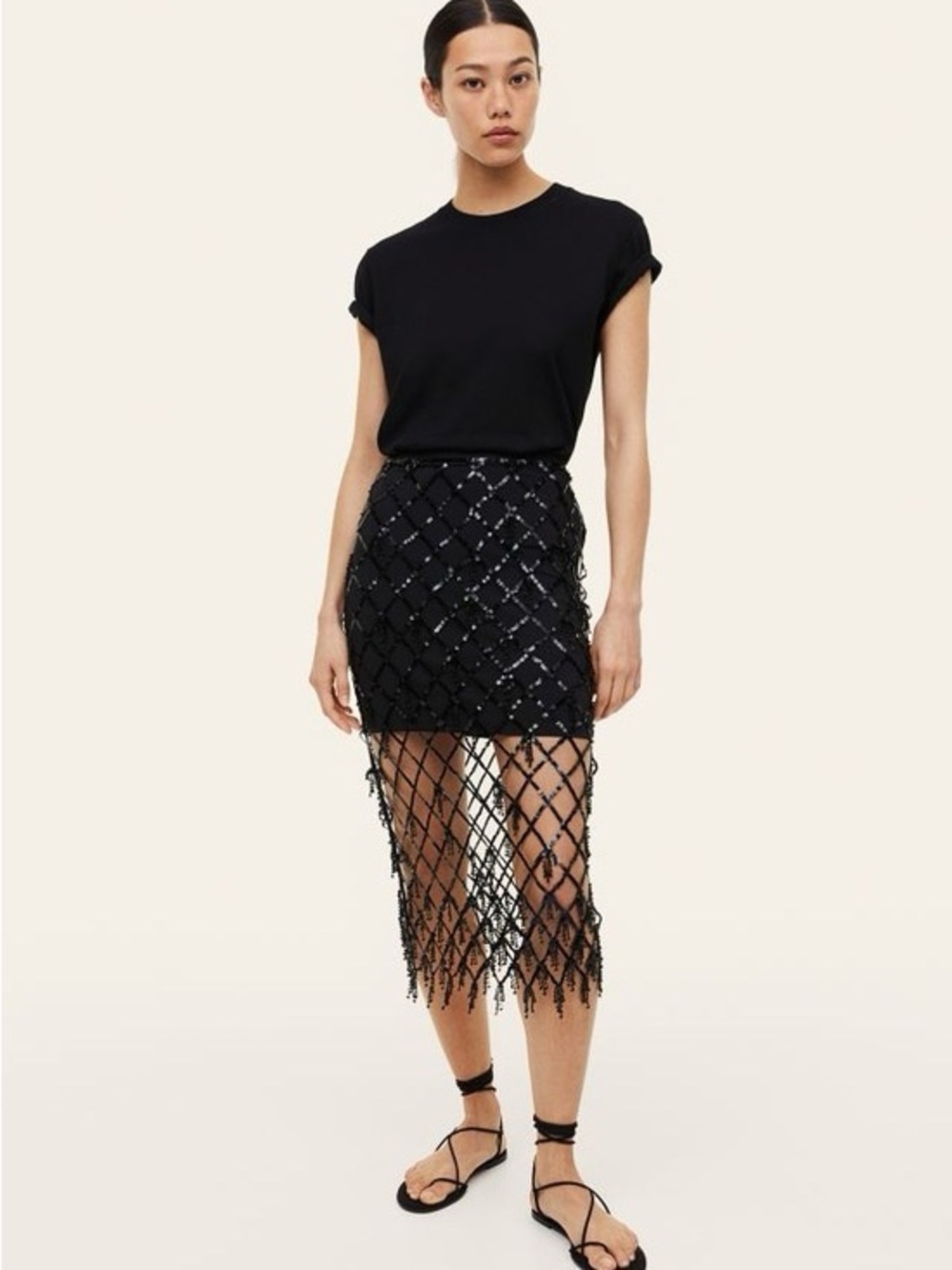 NWOT Black Sequins skirt